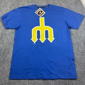 TRIPLE PEAK Men’s Cooperstown Collection NWT Blue Mariner yellow “M” size: Large